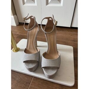 Stuart Weitzman Heels Disco Platform Peep Toe Heels Sandals Size‎ 9